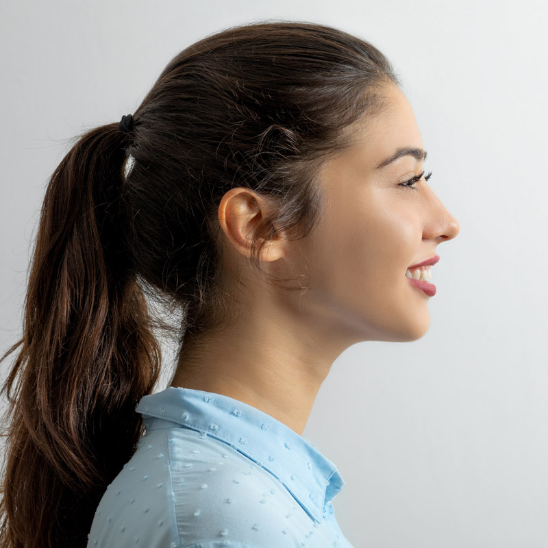 beautiful woman side profile